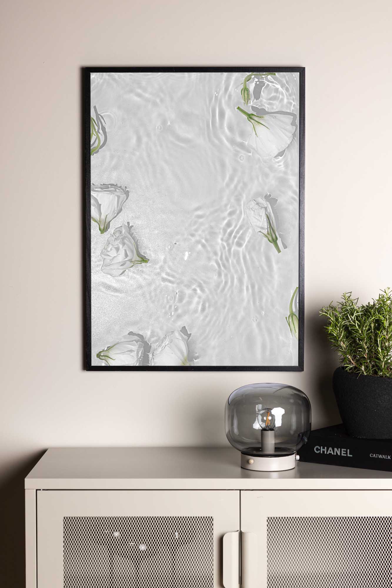 White roses poster