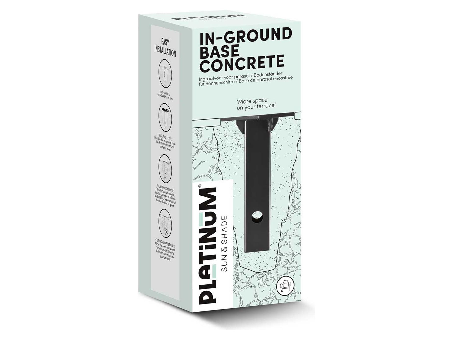 In-Ground parasollfot för fastgjutning