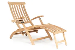 Lobby däckstol Teak inkl. bricka & regnskydd