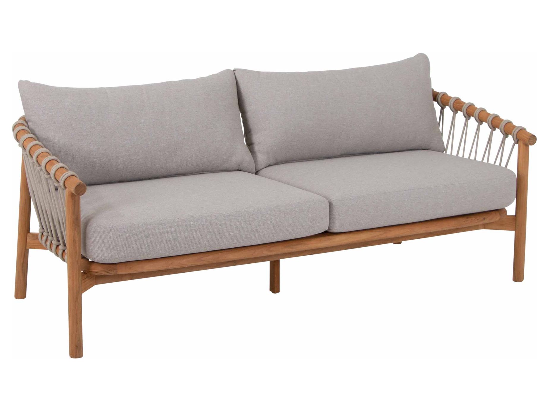 Alva soffgrupp Teak med beige dyna 3-sitssoffa, 2 st fåtöljer & bord 110x60 cm