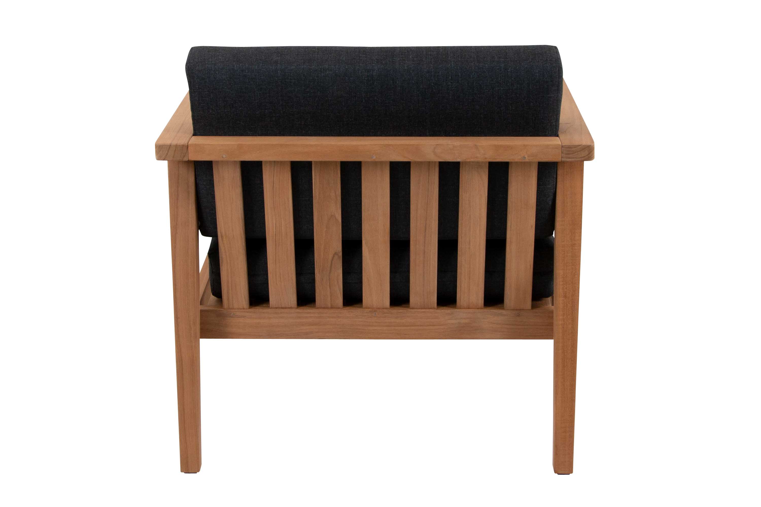 Seaford fåtölj Teak med grå dynor