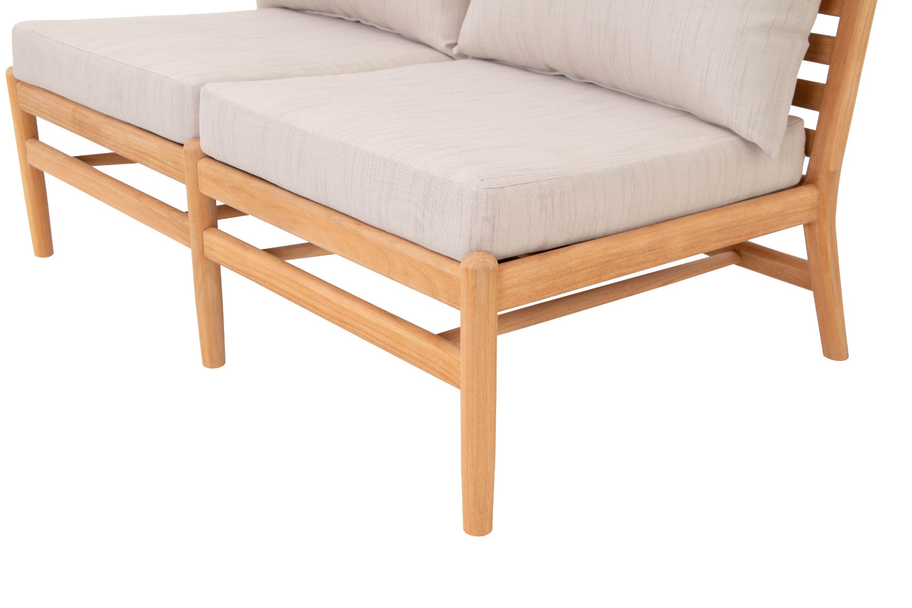 Hampton 2-sitsmodul Teak med beige dyna 125 x 68 x 70 cm