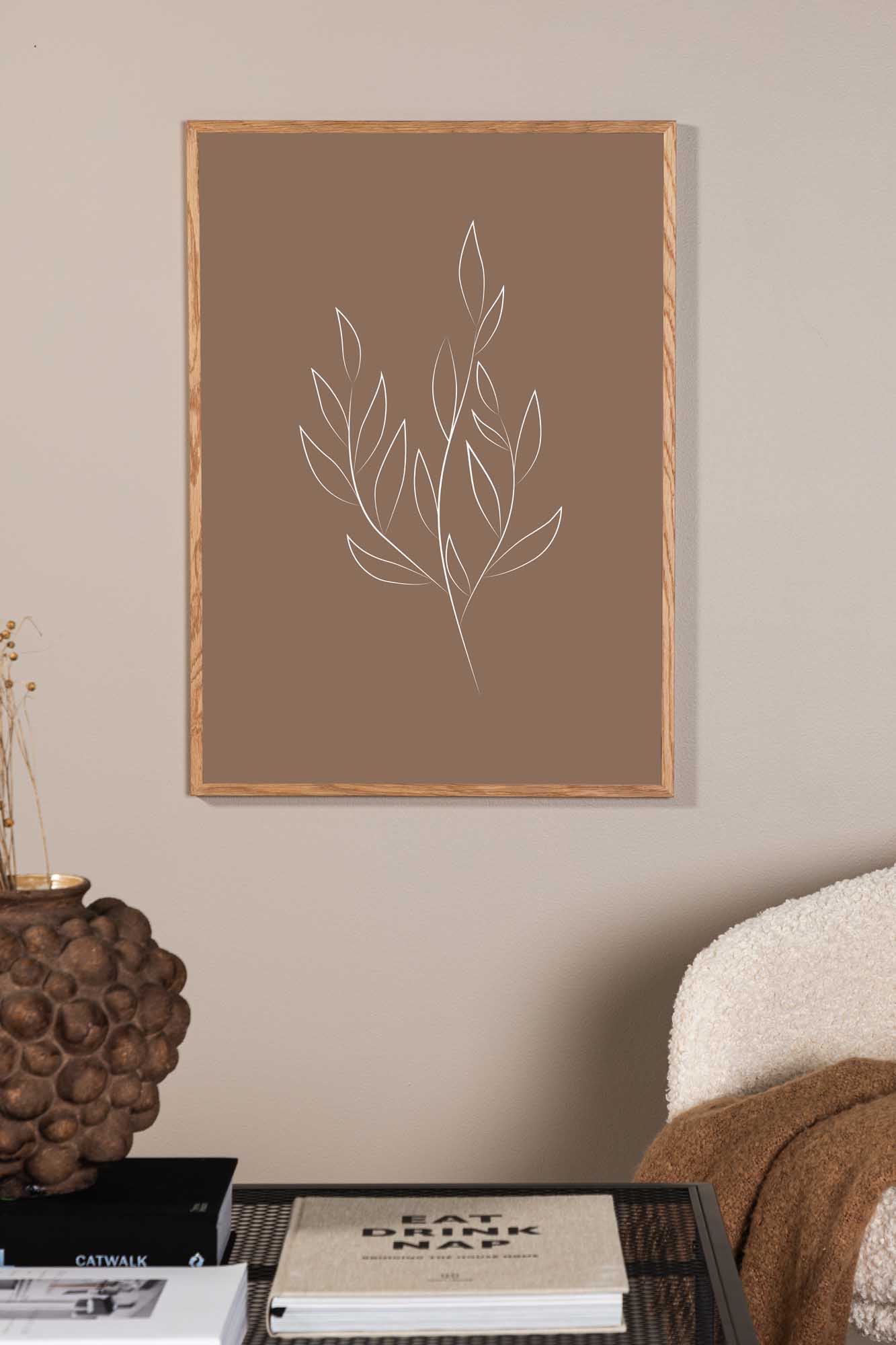 Drawed leaf poster