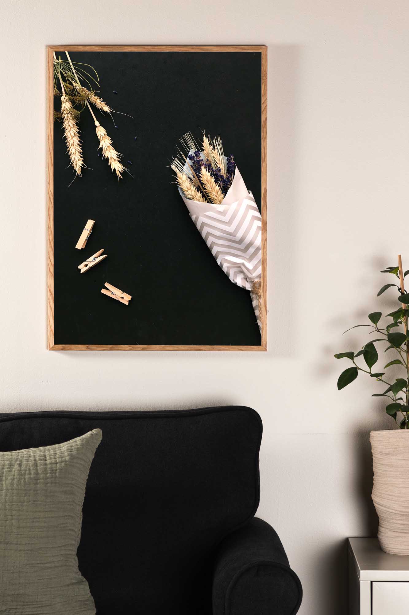 Flowers on table poster