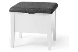 KLINTE bänk 45 cm vitlack med Nojus ulltyg